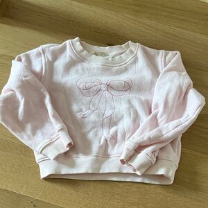 LoveShackFancy Light Pink Bow Sweatshirt
